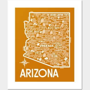 Arizona Map Posters and Art